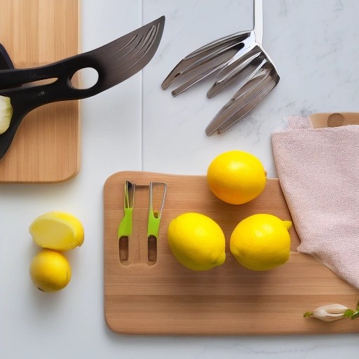 Essential user-friendly kitchen tools laid out on a bright countertop.