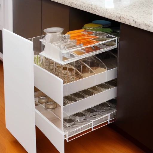 Clever cabinet organizers creating a functional and clutter-free storage space.