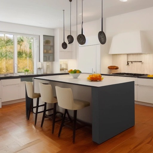 Subtle visual clutter on an otherwise clean kitchen island countertop.