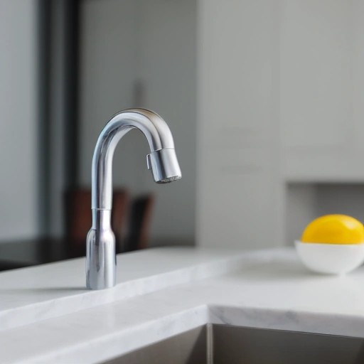 Removing a kitchen faucet aerator to resolve low water pressure issues.