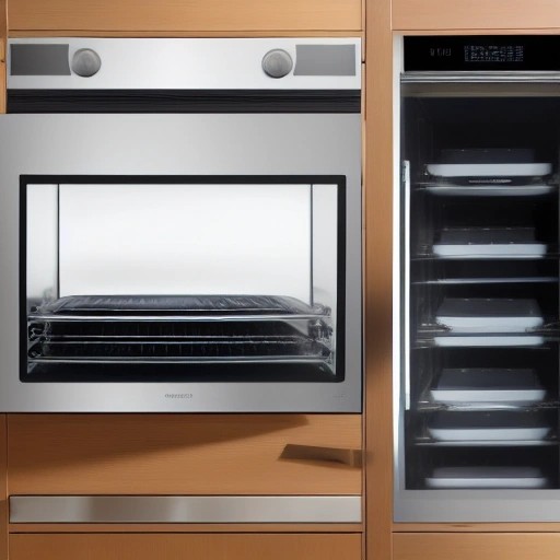 A modern built in oven showing its digital display control panel.