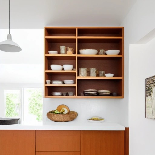 Vertical shelf risers and wire baskets inside kitchen cabinets