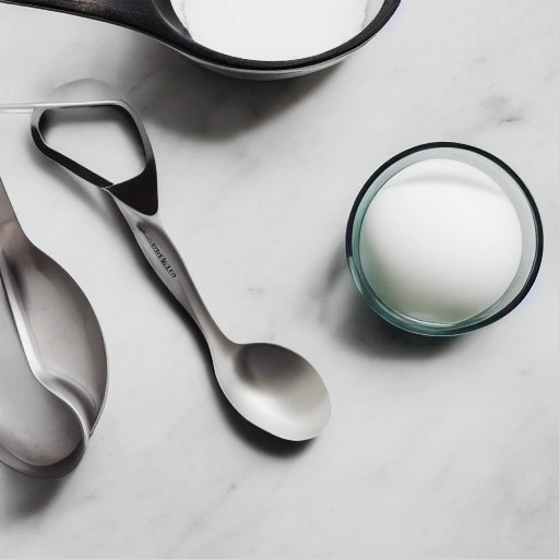 Accurate kitchen measuring tools including cups, spoons, and a digital scale on marble
