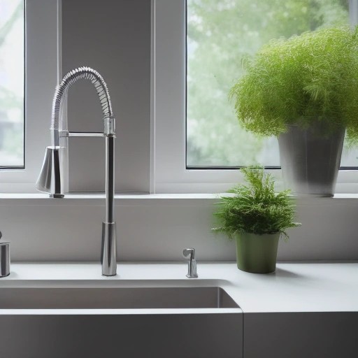 A clean and fully functional double basin kitchen sink.