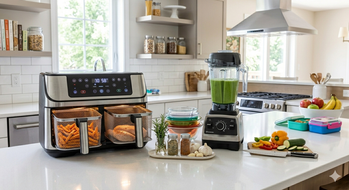 Time-saving kitchen appliances designed to help busy families cook faster.