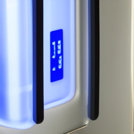 Checking the digital temperature settings of a modern refrigerator.