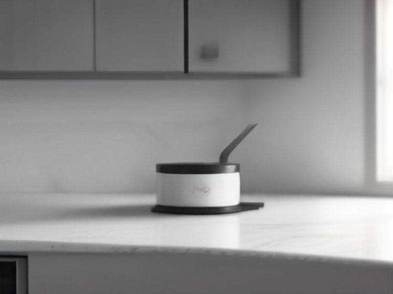 AI kitchen gadgets on a modern marble countertop