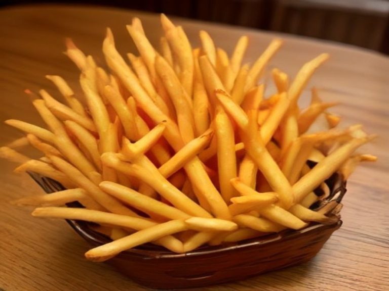 Comparison of crispy and soggy french fries from an air fryer