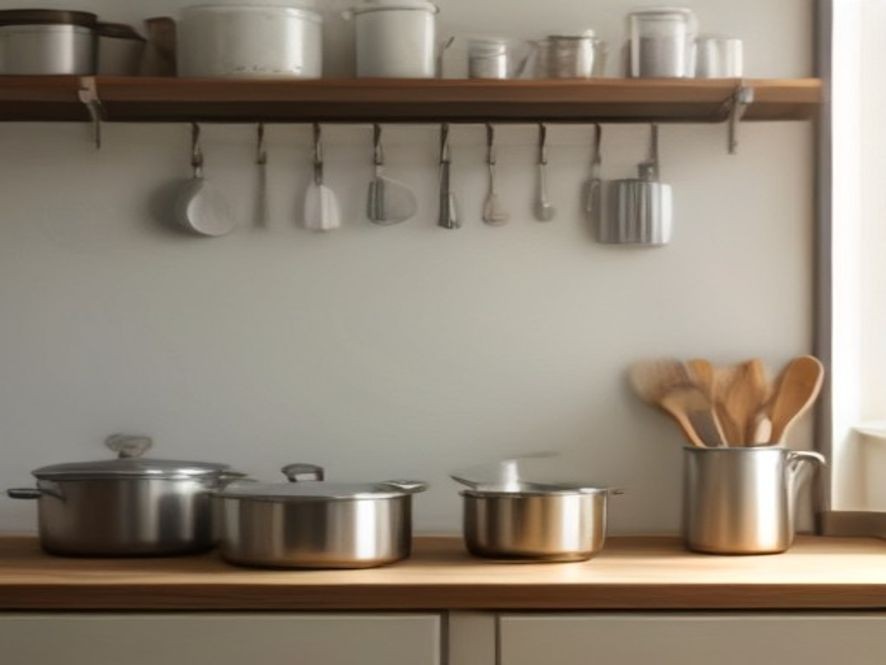 Eco-friendly plastic-free kitchen equipment on a butcher block table.