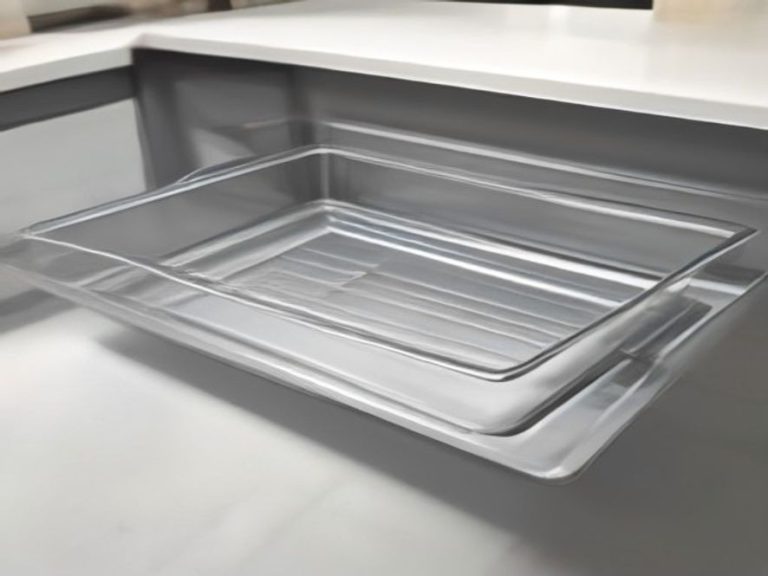 A wire cooling rack fitted inside a stainless steel baking sheet.