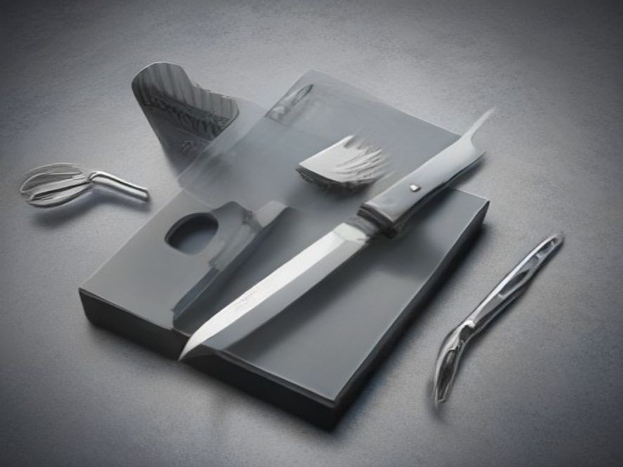 Comparing a durable steel knife with a low-quality novelty gadget.