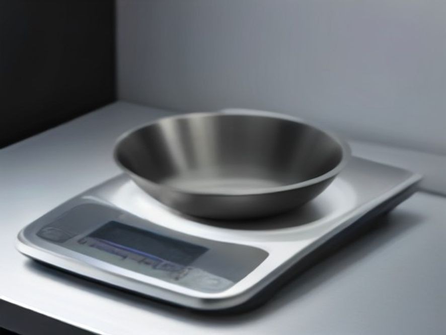 A precise digital kitchen scale with a small stainless steel bowl.