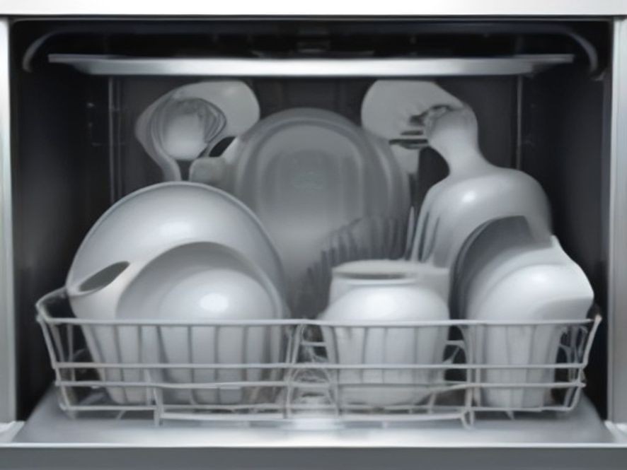 Dishwasher safe tools loaded neatly inside a modern dishwasher rack.