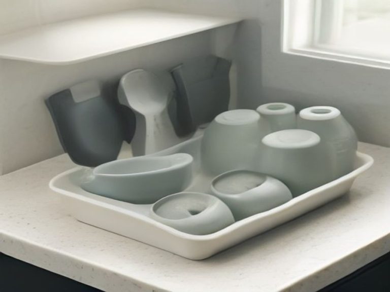 Space-saving collapsible and nesting tools for small apartment kitchens.