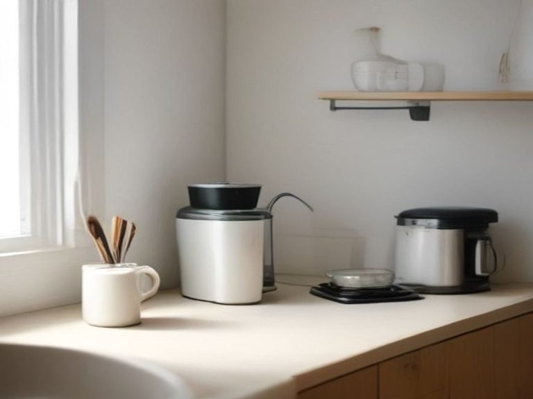Kitchen maintenance calendar next to clean countertop appliances