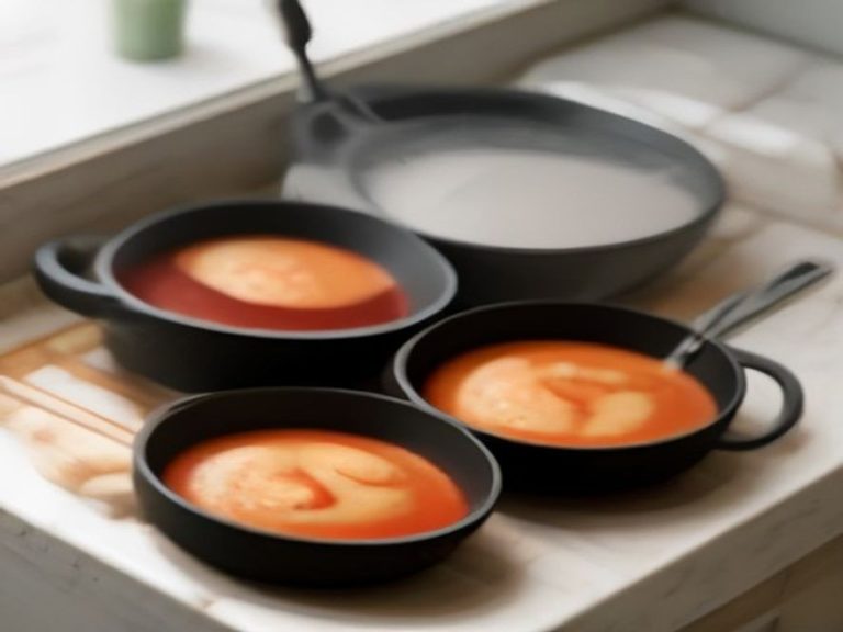 Safe non-scratch utensils positioned near a ceramic nonstick pan.