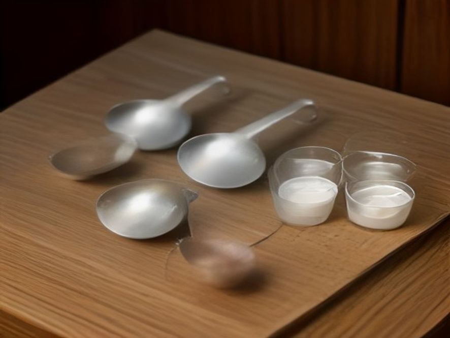 Complete set of liquid and dry measuring cups with measuring spoons.