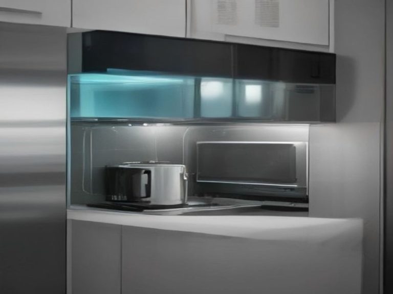 Pristine stainless steel microwave interior after steam cleaning