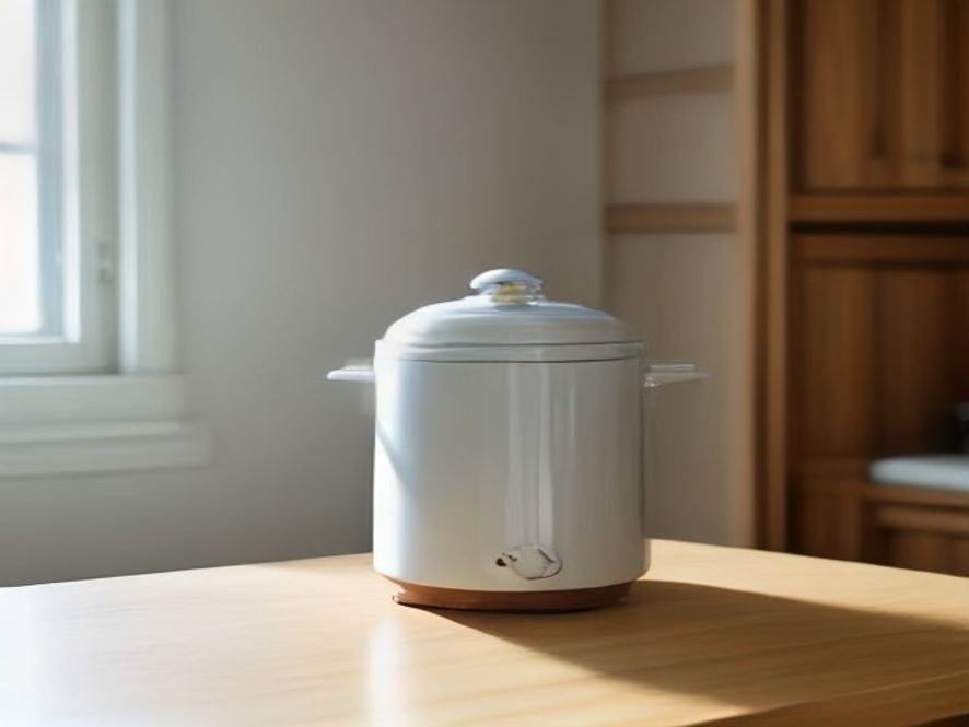 Spotless ceramic slow cooker insert on a kitchen counter