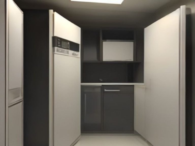 Dedicated appliance garage cabinet organizing small electronics.