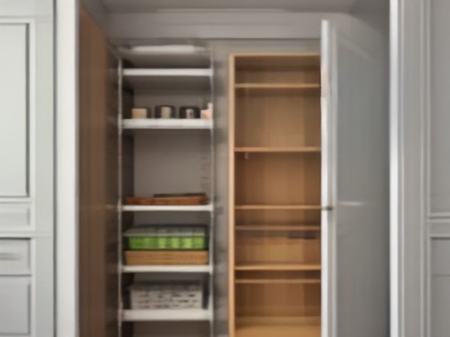 Maximizing vertical wall space to extend pantry storage.