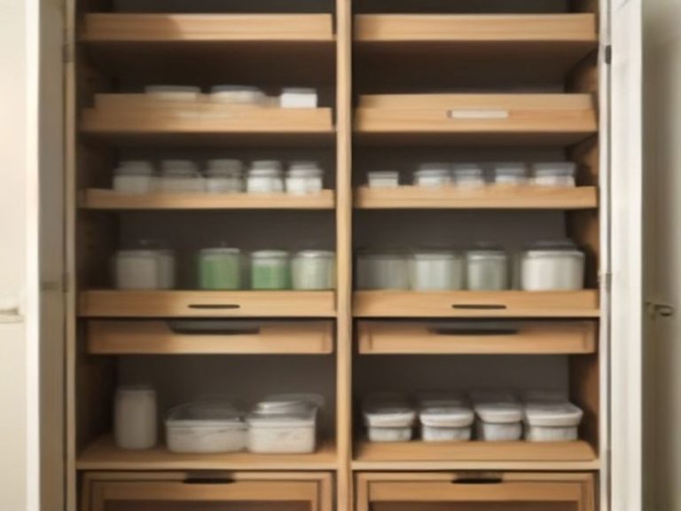 Decluttered pantry space displaying neatly arranged ingredients.
