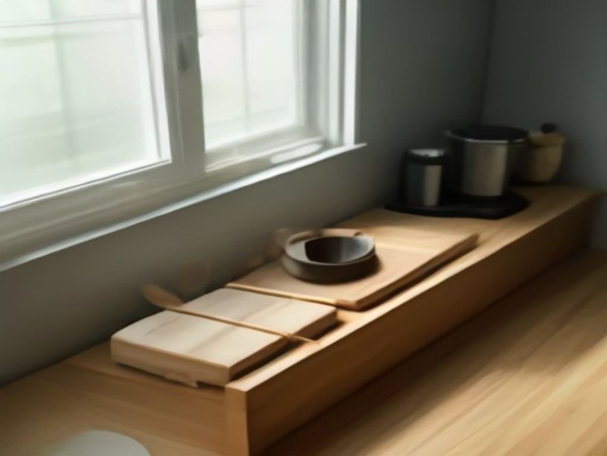 A minimalist kitchen counter freed from unnecessary gadget clutter.