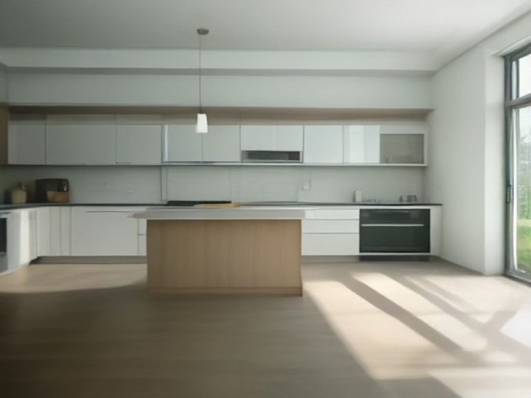 Freshly sanitized empty kitchen cabinets ready for moving into a new house.