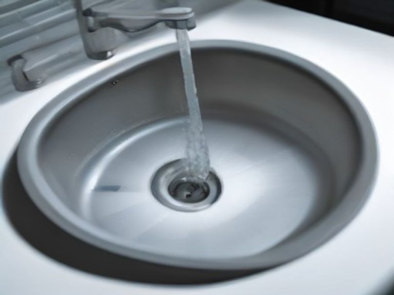 A gleaming stainless steel kitchen sink free of scale and heavy buildup.
