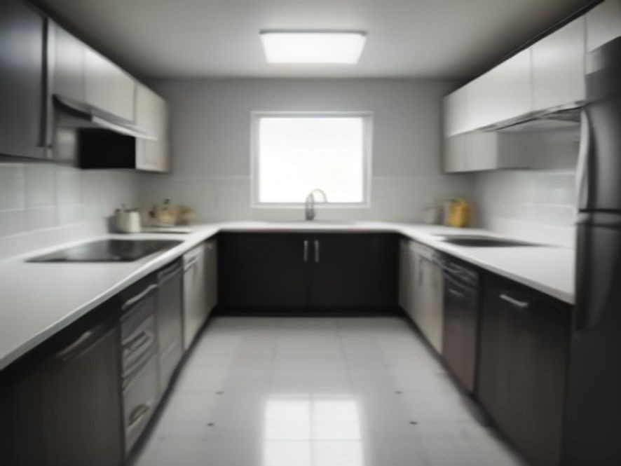A fully deep cleaned kitchen with spotless surfaces.