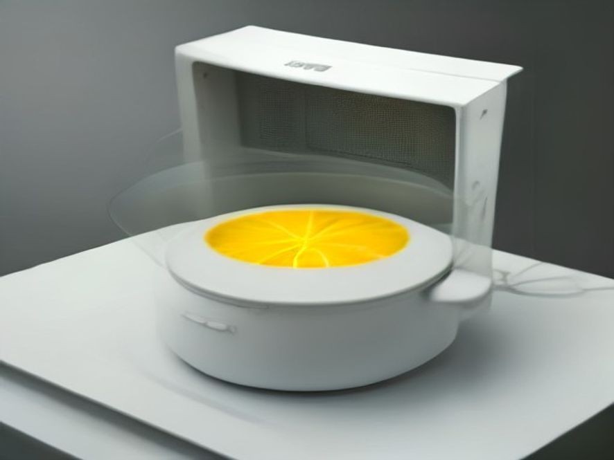 A microwave interior freshened with steaming lemon water.