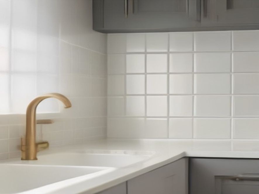 Subway tile backsplash featuring clean grout lines and undamaged tile glazing.