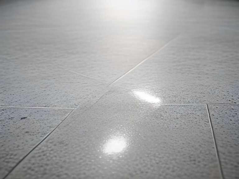 Restored floor tile grout lines returned to their original bright color.