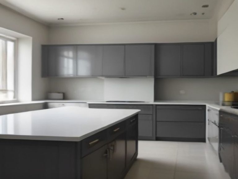 Spotless kitchen walls restored with a clean, smooth satin paint finish.
