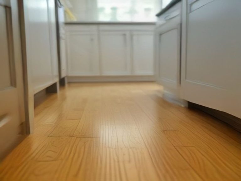 Immaculate cabinet toe kick areas and clean floor edges under lower cabinets.