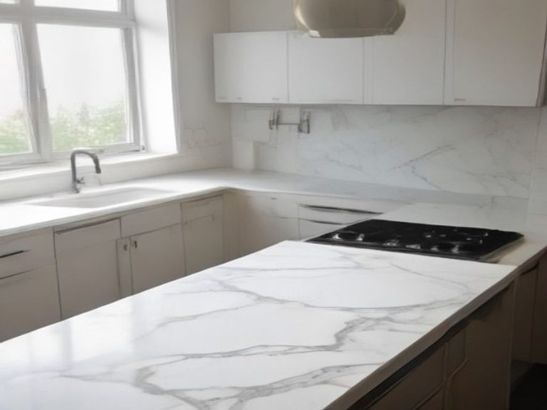 Decluttered kitchen counter with minimal essential tools.