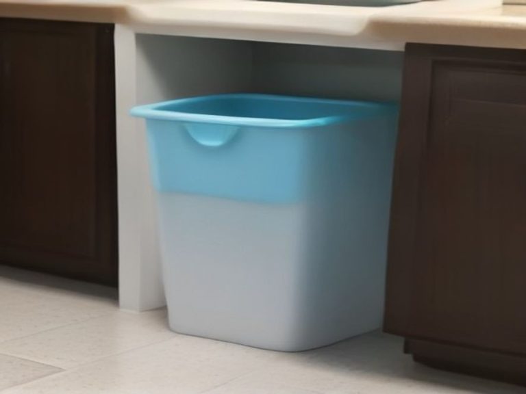 A catch bucket placed beneath kitchen sink P trap pipes for maintenance.