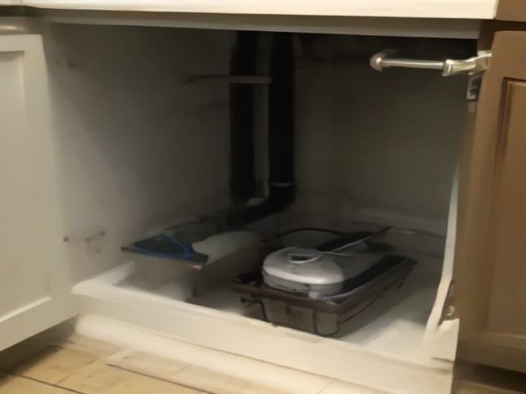 Complete under sink plumbing system including P trap and vent stack connections.