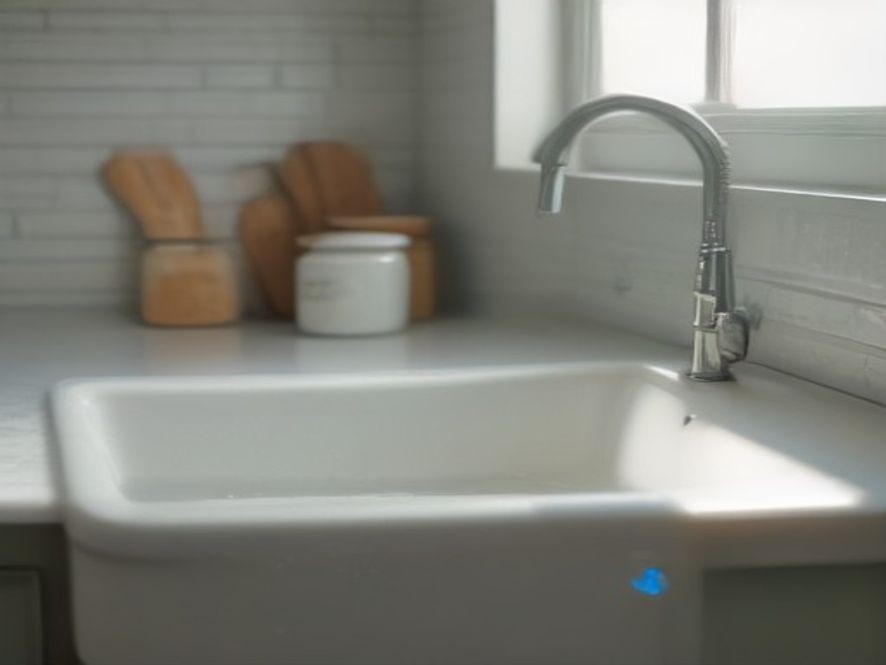 Natural cleaning ingredients placed near a stainless steel kitchen sink drain.