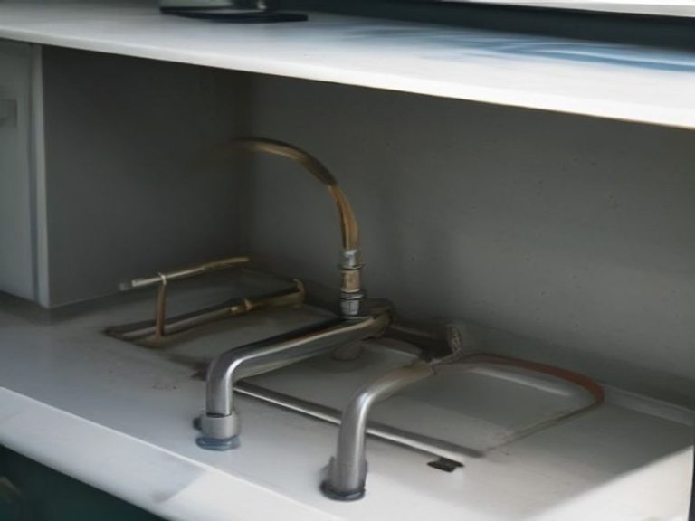 Hot water supply shutoff valve and braided stainless steel flex connector.