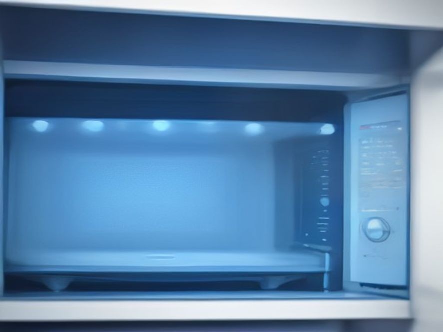 A small microfiber duster cleaning the interior wall of a microwave.