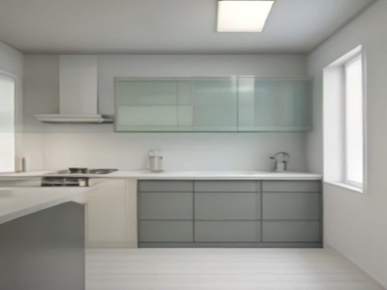 Bright small kitchen optimized to feel open and spacious.