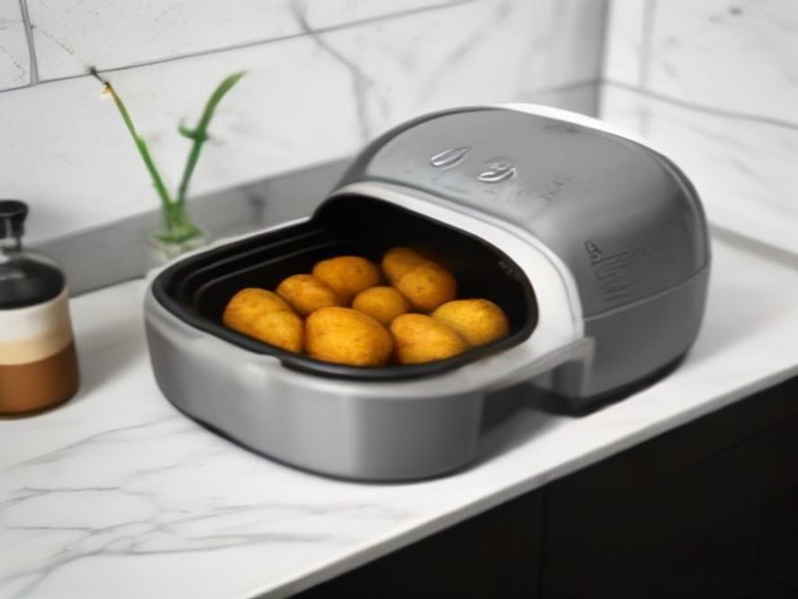 Air fryer positioned efficiently in a small kitchen counter corner