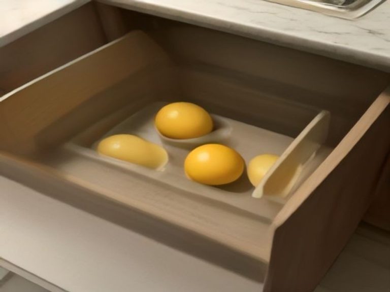 Wide open compartments accommodating bulky potato mashers and whisks