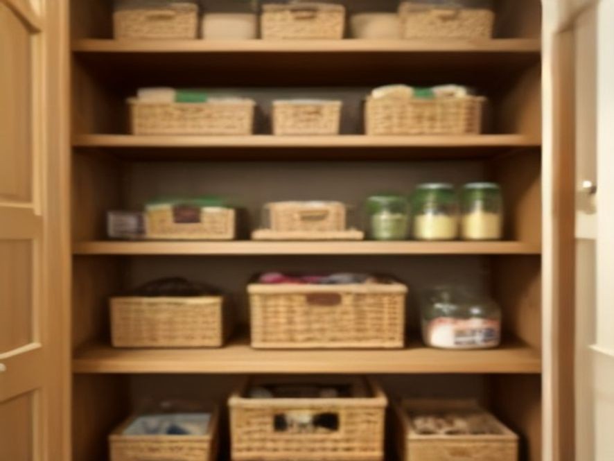 Practical use of clear acrylic bins combined with original packaging.