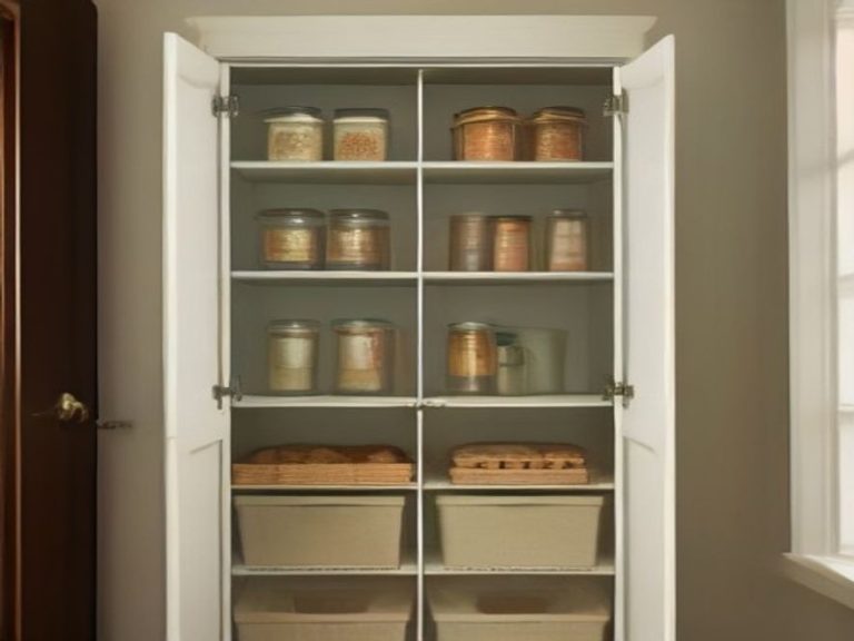 Compact pantry maximizing space for bulk dry goods.