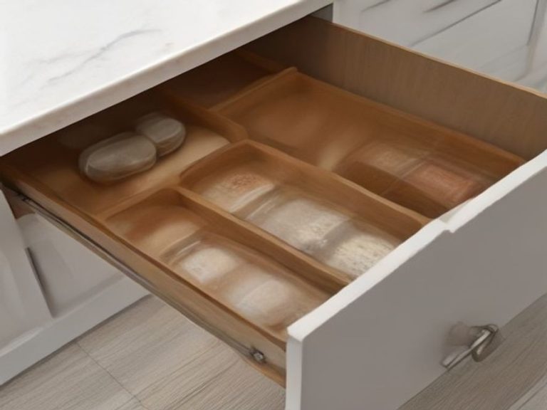 Slim single-column organizer transforming a narrow kitchen drawer into spice storage