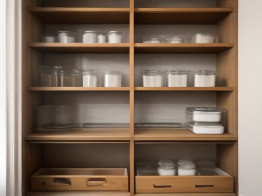 Orderly pantry items categorized by date and food group.