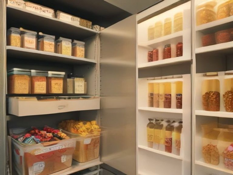 Organized grab and go snack station with clear divided acrylic bins.