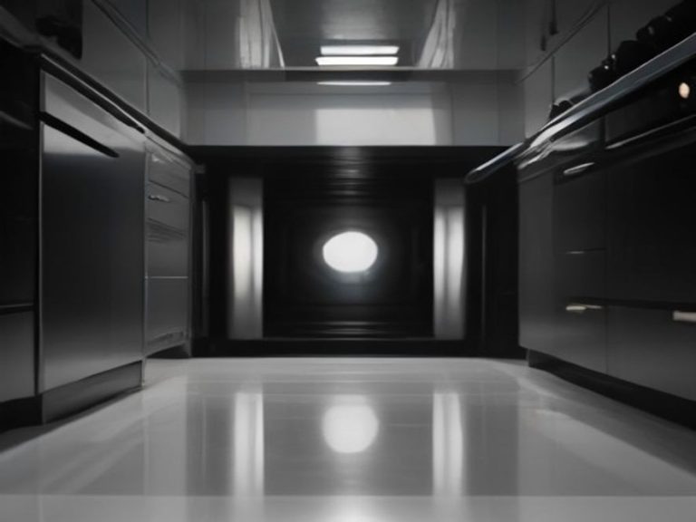 Spotless enamel floor of a clean oven interior